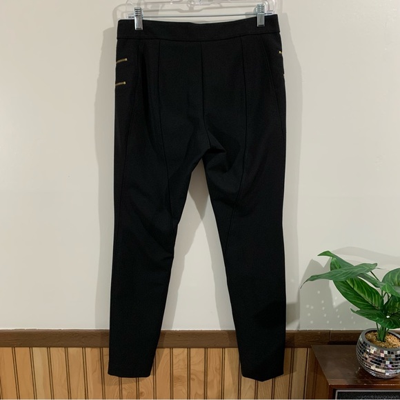 Express Black Skinny Mid Rise Trouser with Double Gold Zippers (6) - Picture 3 of 4